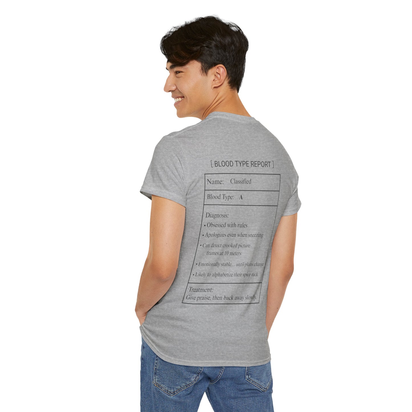 Blood Type A Personality T-Shirt – Funny Mosquito Report Tee
