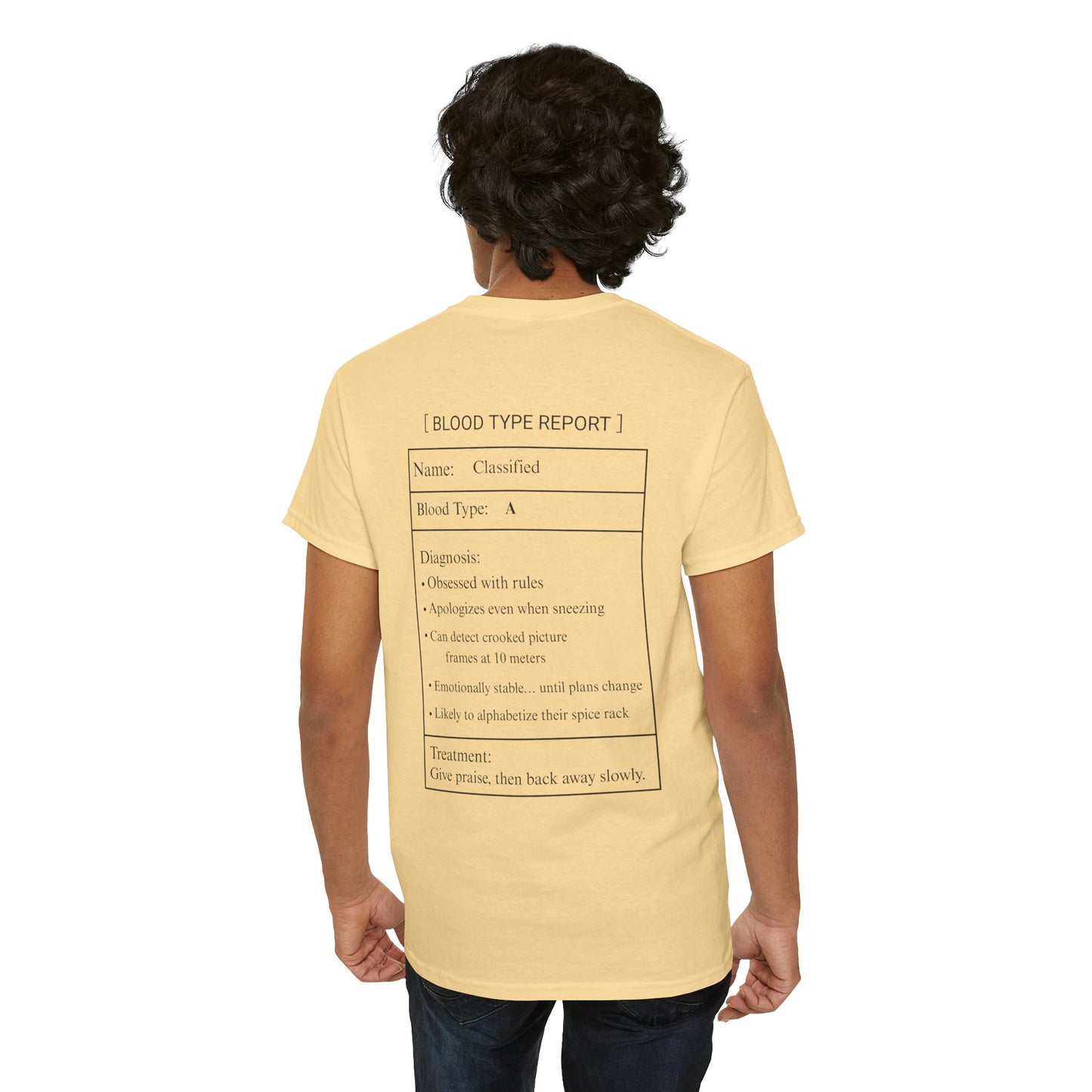 Blood Type A Personality T-Shirt – Funny Mosquito Report Tee