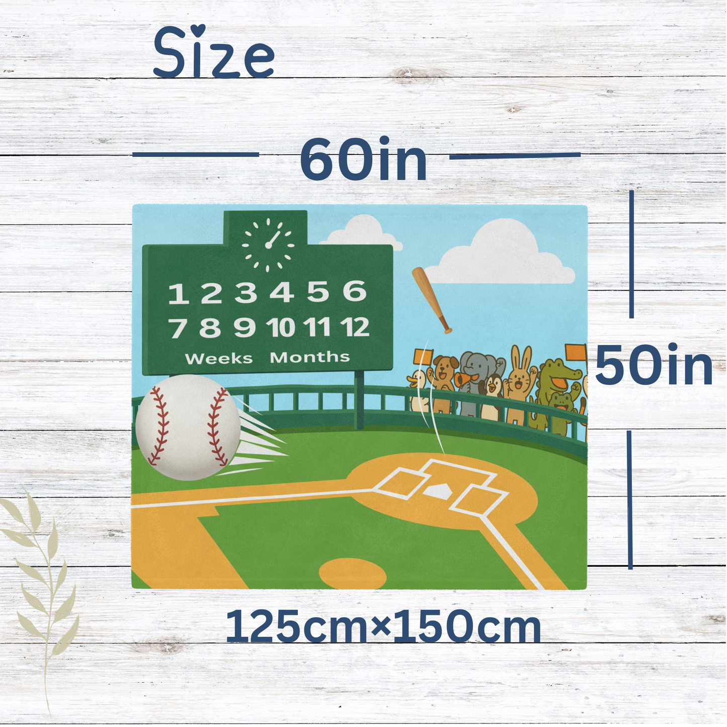 Baseball Theme Baby Milestone Blanket – Personalised, Best Baby Shower Gift