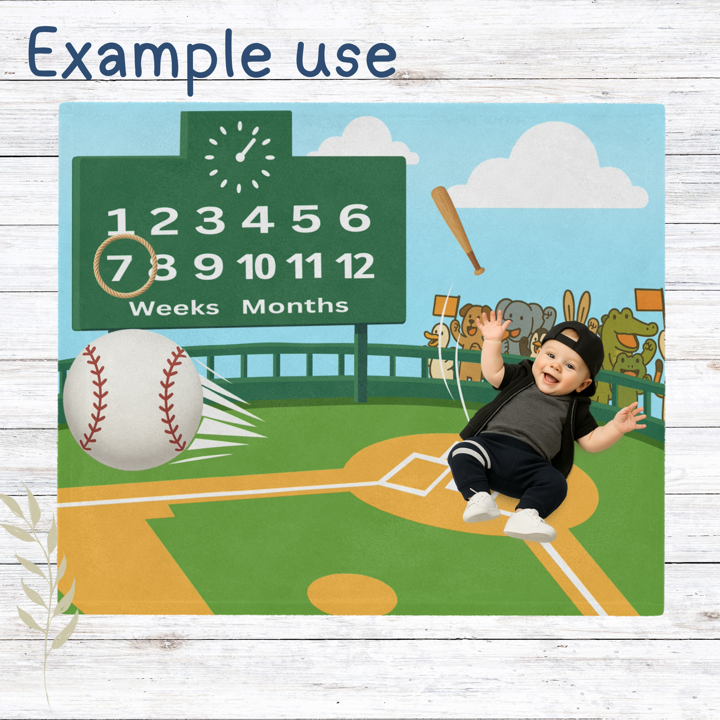 Baseball Theme Baby Milestone Blanket – Personalised, Best Baby Shower Gift