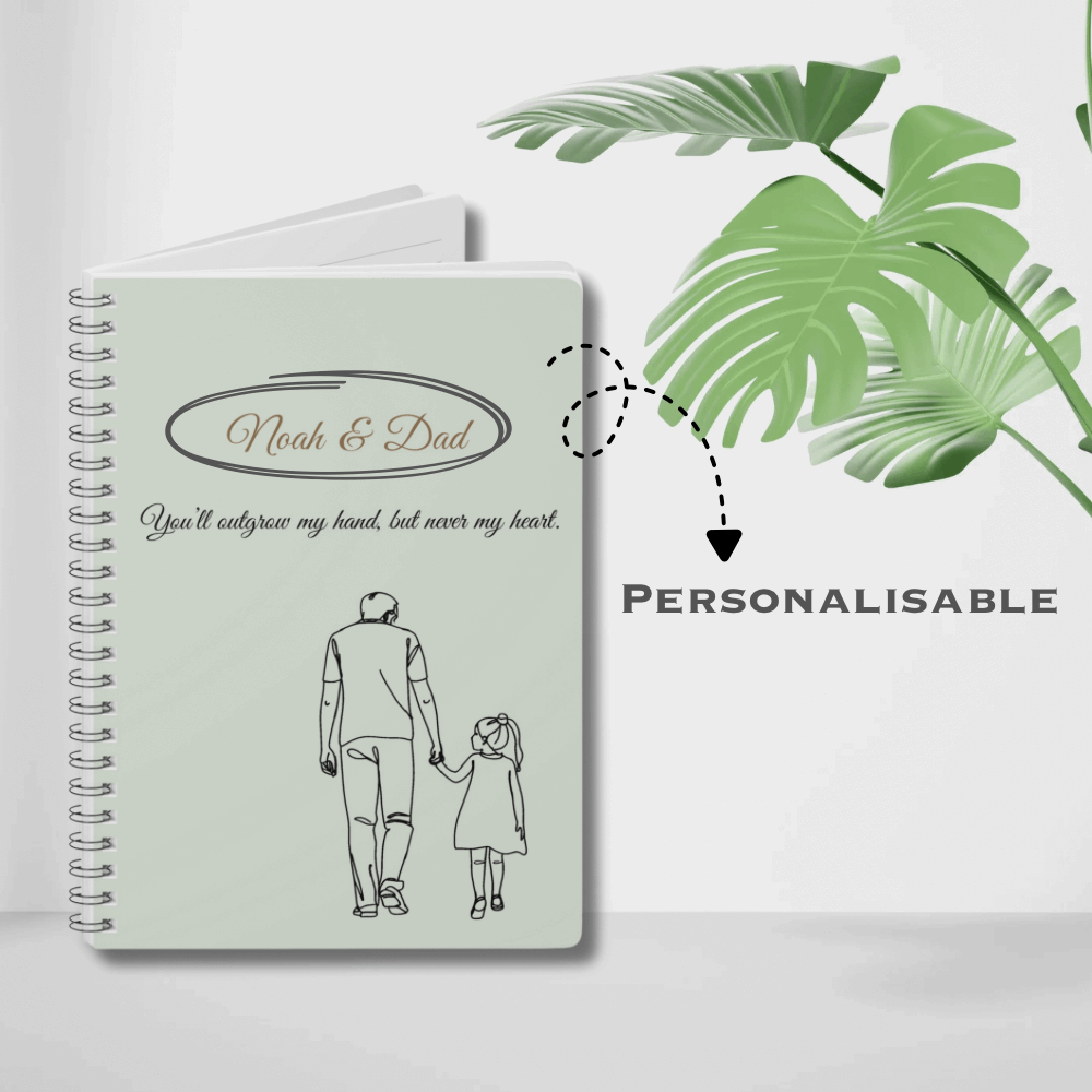 Personalised Dad & Daughter Journal – “You’ll Outgrow My Hand, But Never My Heart” | Free UK Shipping by IROHA-studio
