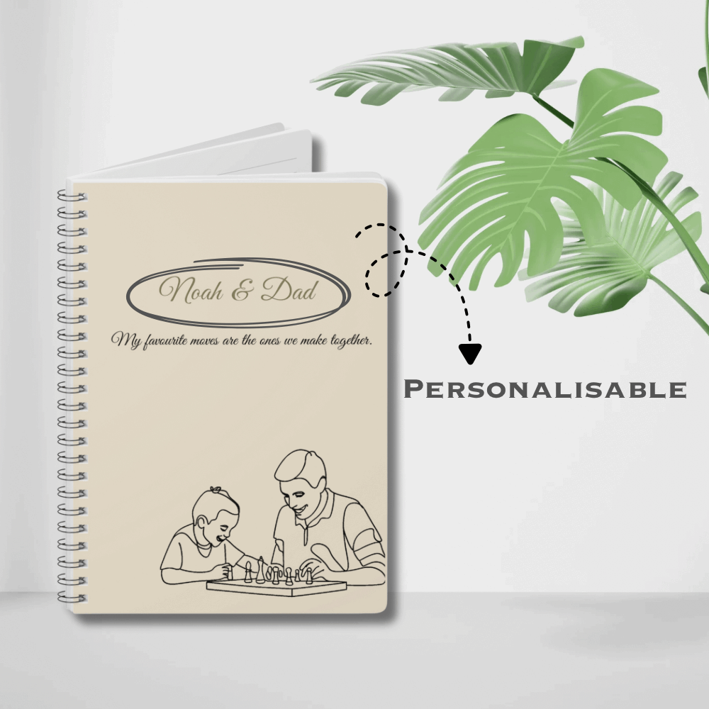 Personalised Dad & Son Journal – “My Favourite Moves Are the Ones We Make Together” | Free UK Shipping by IROHA-studio