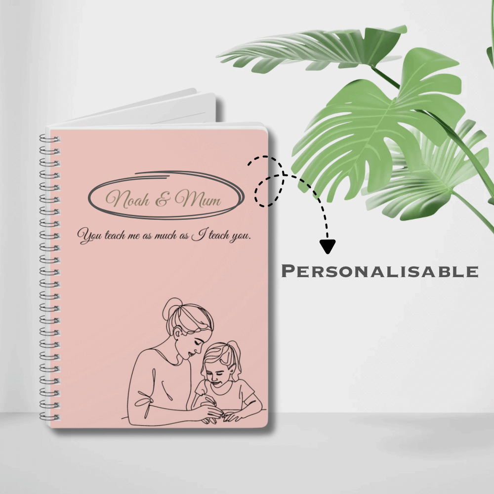 Personalised Mum & Daughter Journal – “You Teach Me As Much As I Teach You” | Free UK Shipping by IROHA-studio