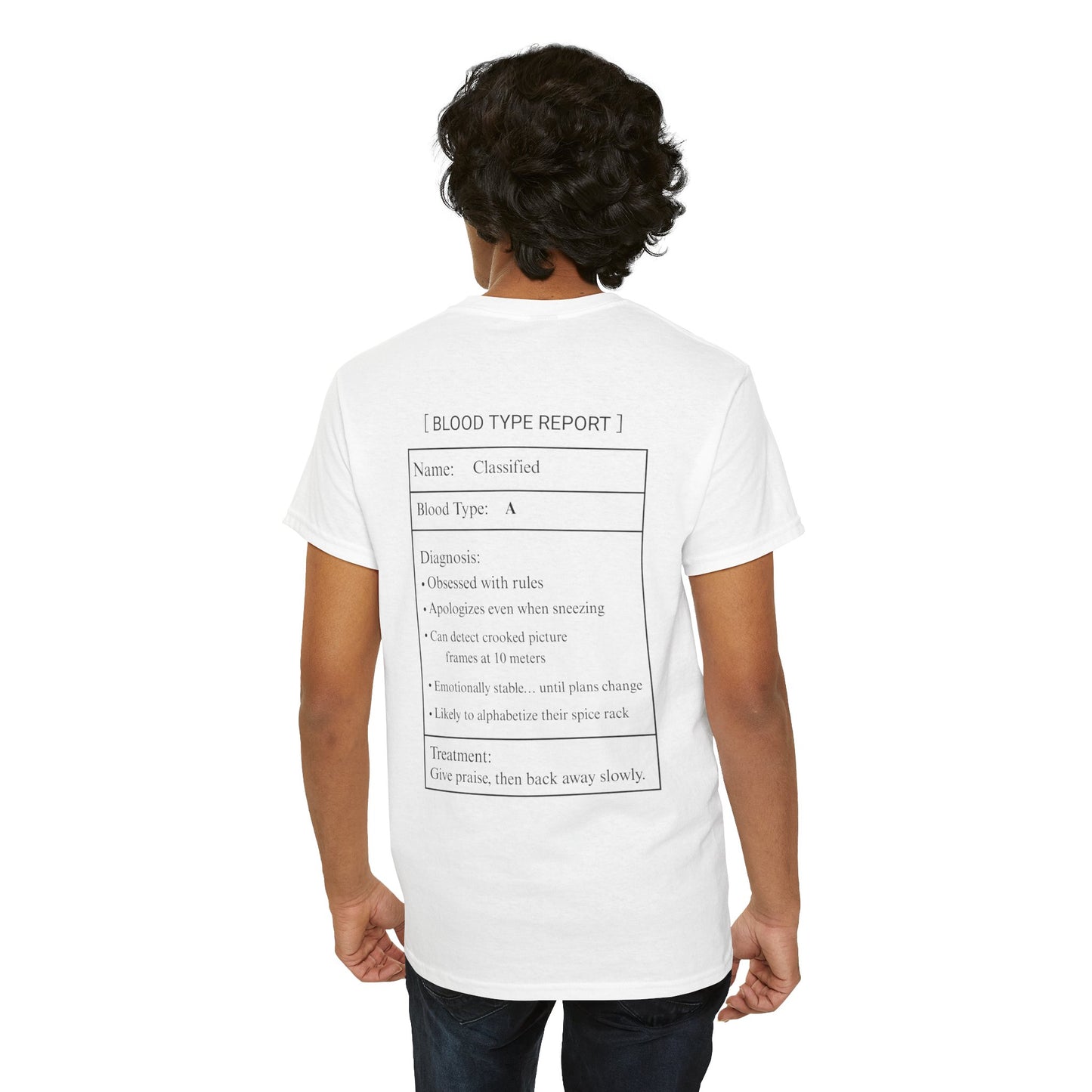 Blood Type A Personality T-Shirt – Funny Mosquito Report Tee