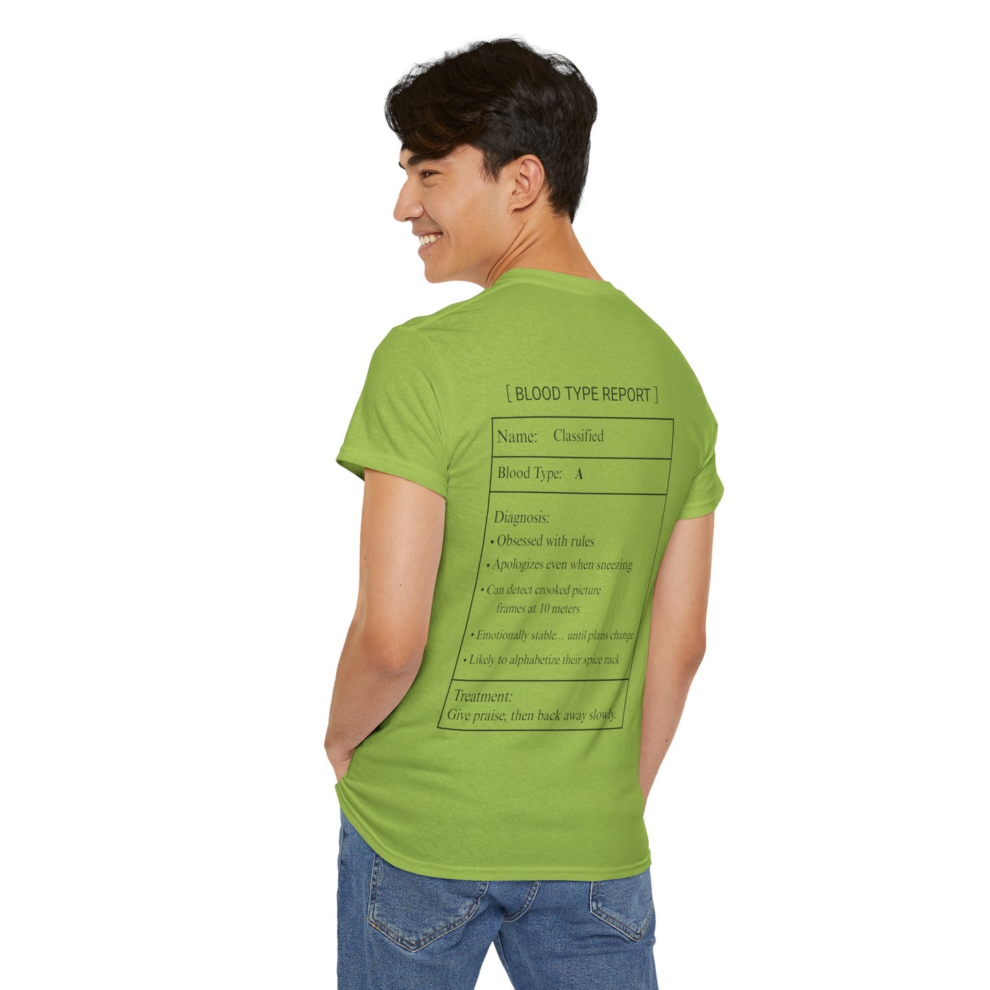 Blood Type A Personality T-Shirt – Funny Mosquito Report Tee