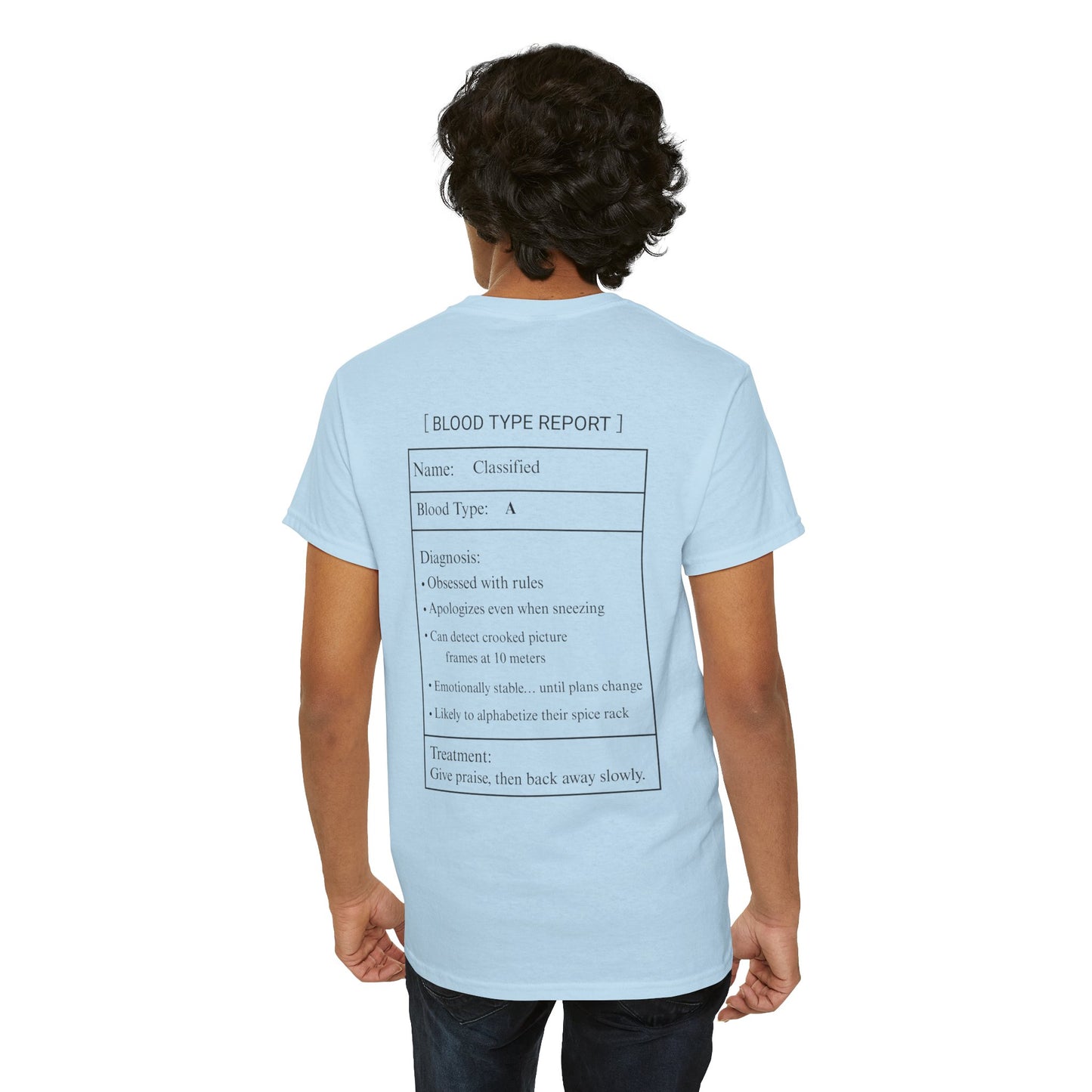 Blood Type A Personality T-Shirt – Funny Mosquito Report Tee