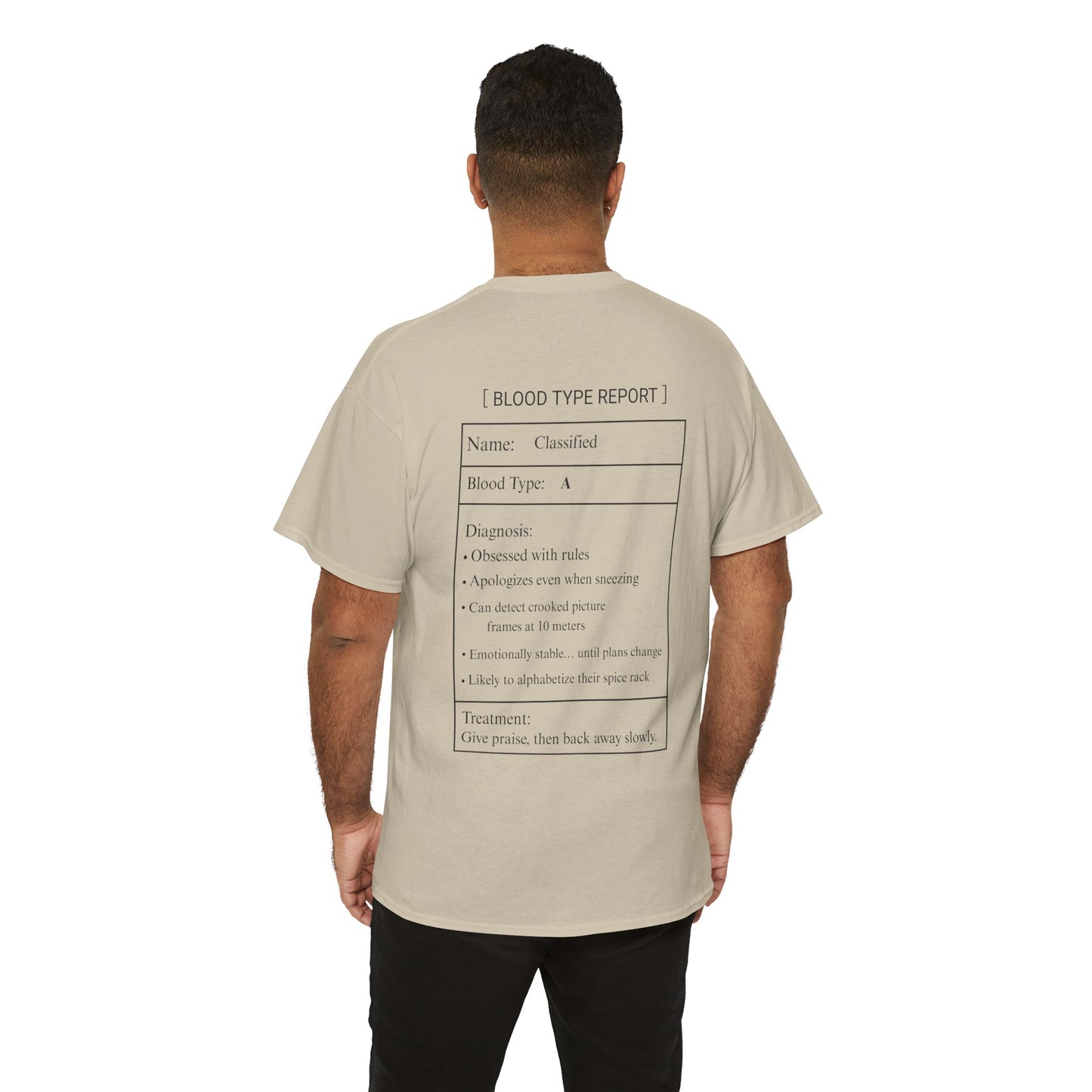 Blood Type A Personality T-Shirt – Funny Mosquito Report Tee