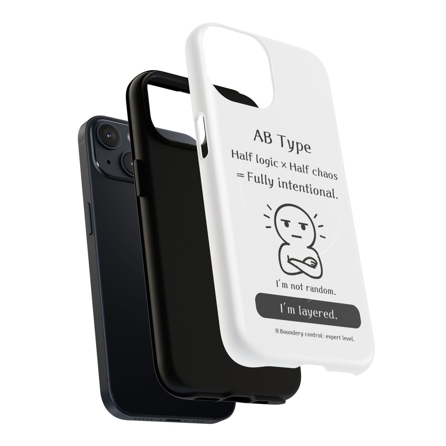 Photo of AB Blood Type Phone Case Magnetic Charging Compatible & Bold Personality Design from IROHA - STUDIO