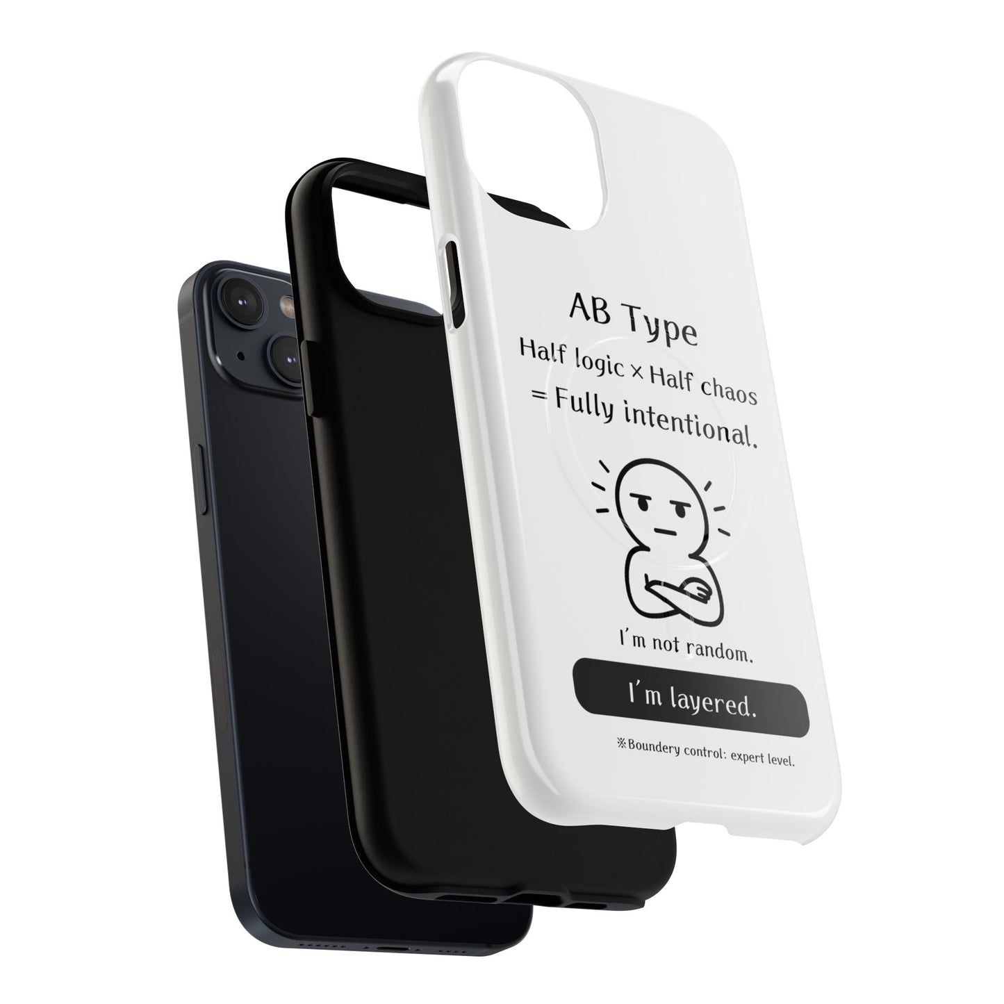 Photo of AB Blood Type Phone Case Magnetic Charging Compatible & Bold Personality Design from IROHA - STUDIO