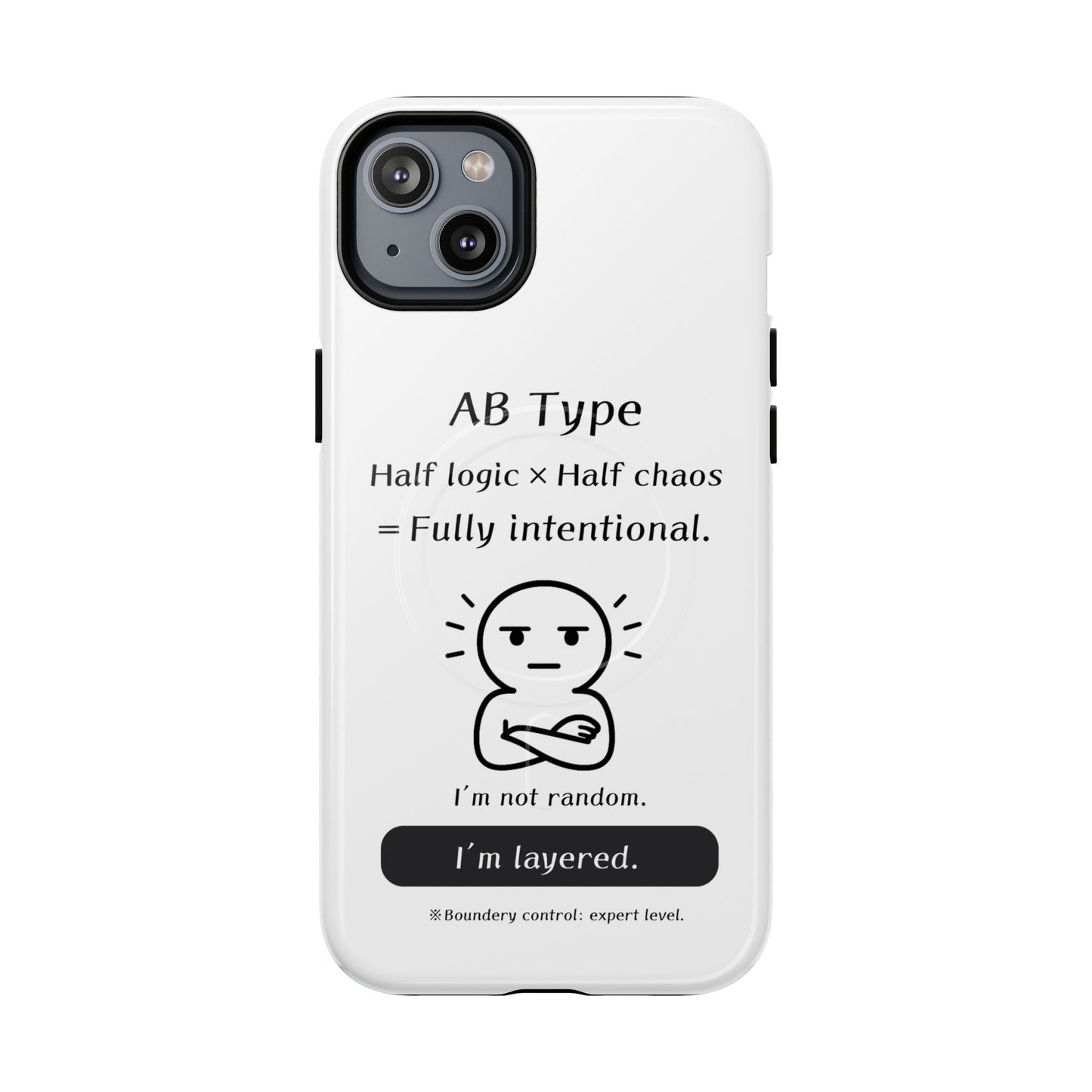 Photo of AB Blood Type Phone Case Magnetic Charging Compatible & Bold Personality Design from IROHA - STUDIO