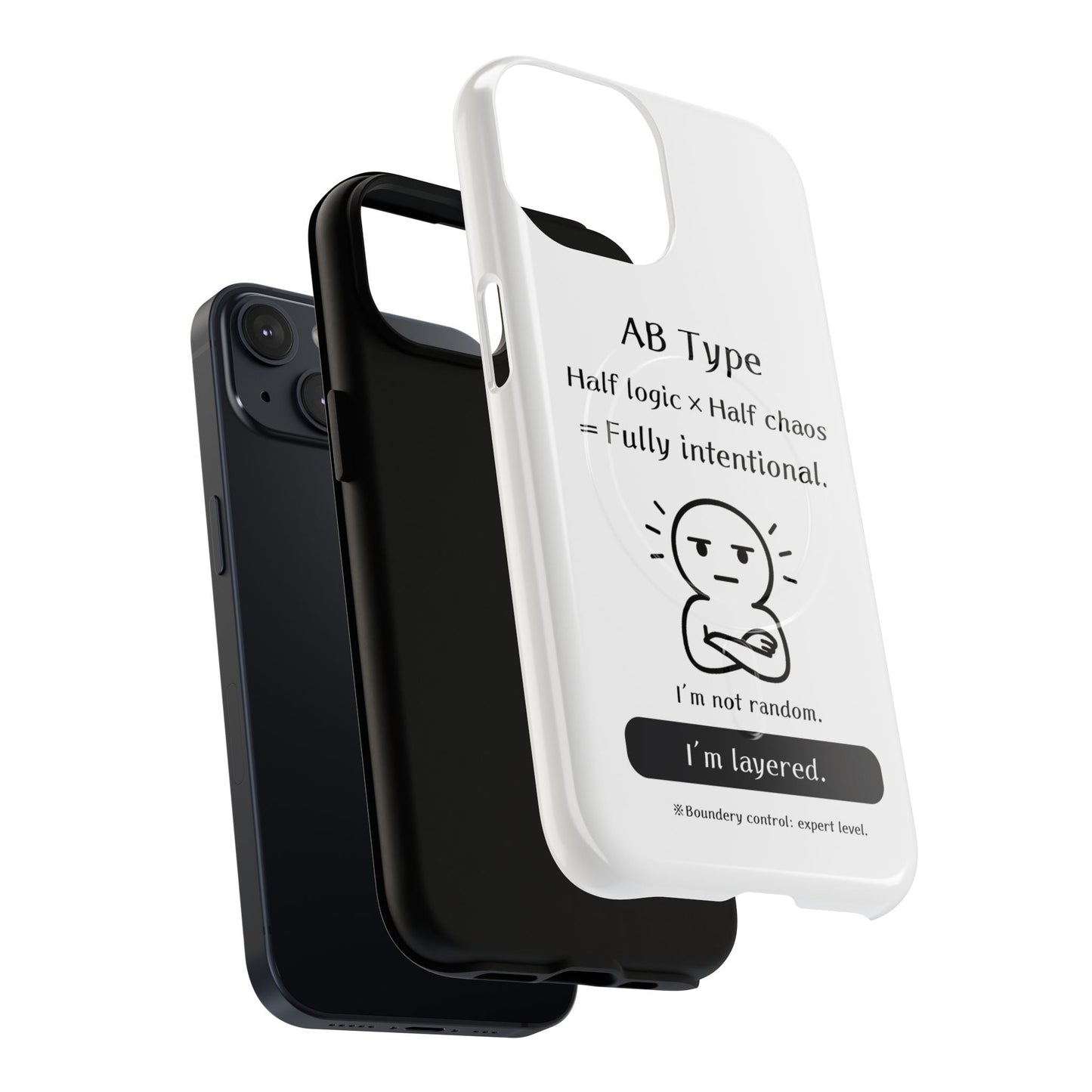 Photo of AB Blood Type Phone Case Magnetic Charging Compatible & Bold Personality Design from IROHA - STUDIO