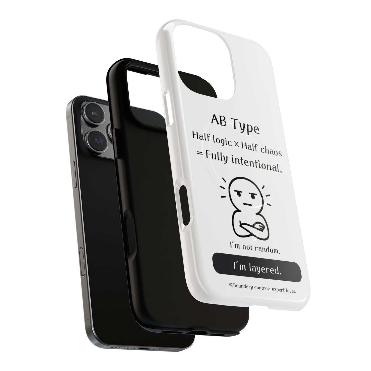 Photo of AB Blood Type Phone Case Magnetic Charging Compatible & Bold Personality Design from IROHA - STUDIO
