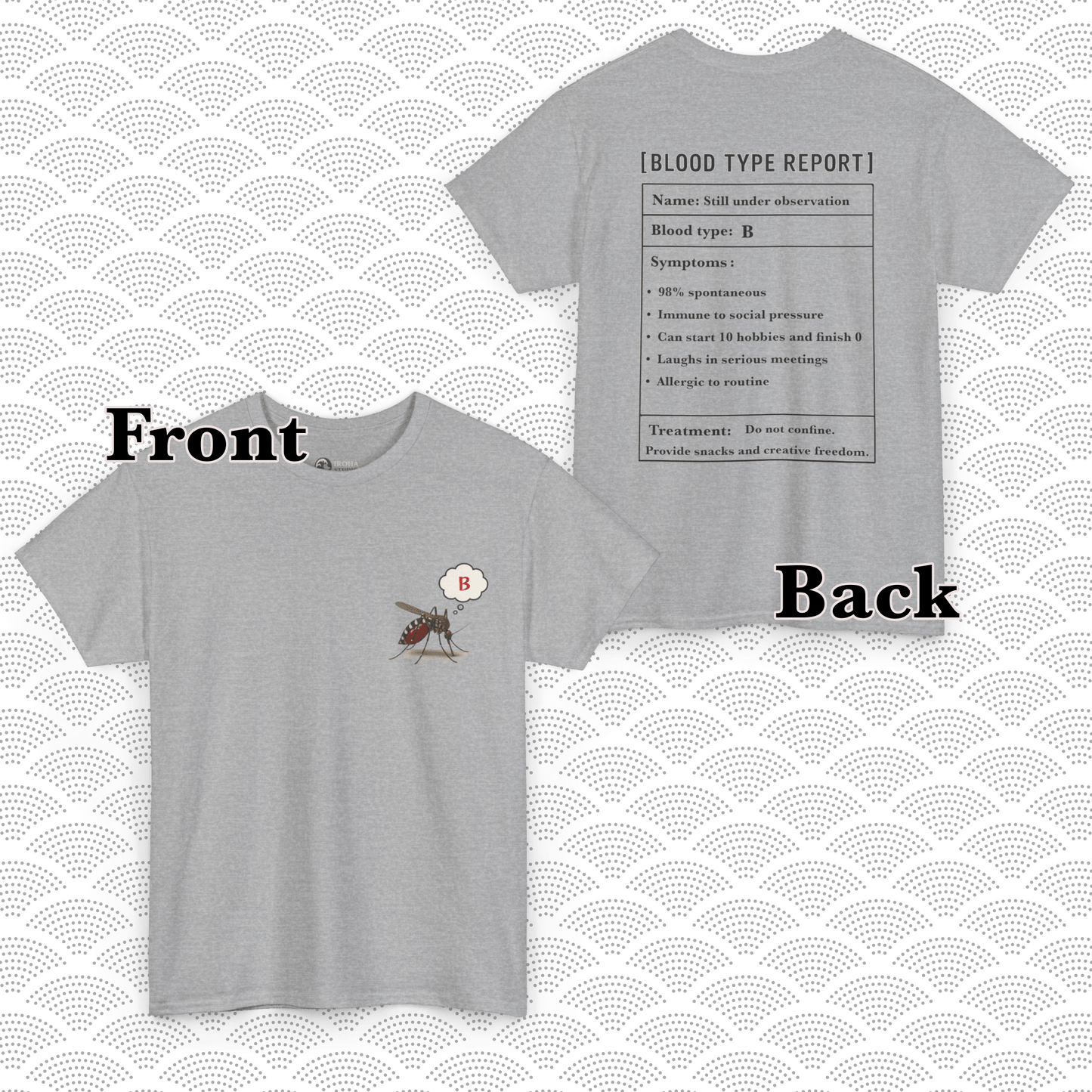 Photo of B Blood Type T-Shirt – Funny Insect Tee Japanese Humour Gift from IROHA - STUDIO