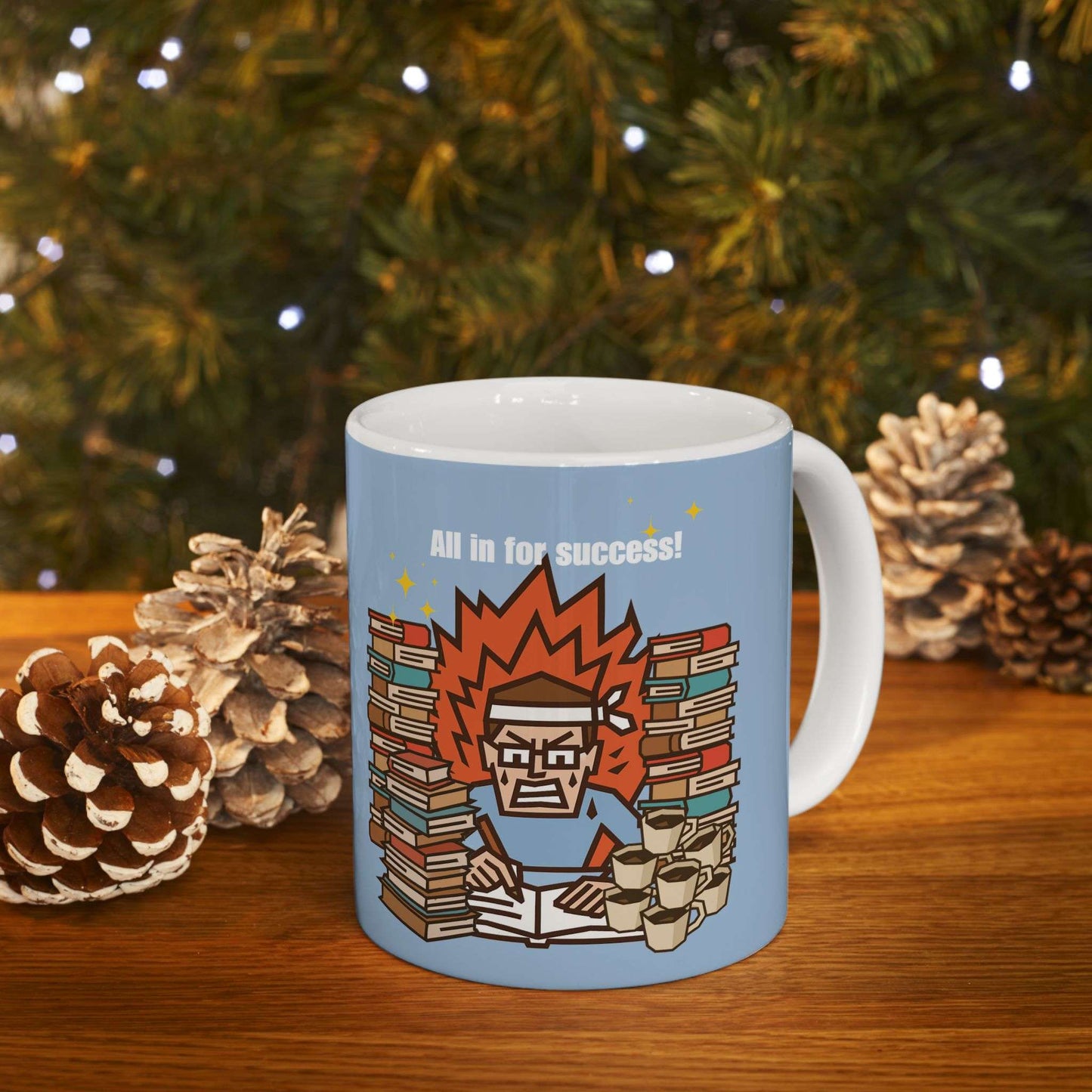 Hustle Fuel Mug (Boy)| Motivational Coffee Cup for Study & Work” by IROHA-studio