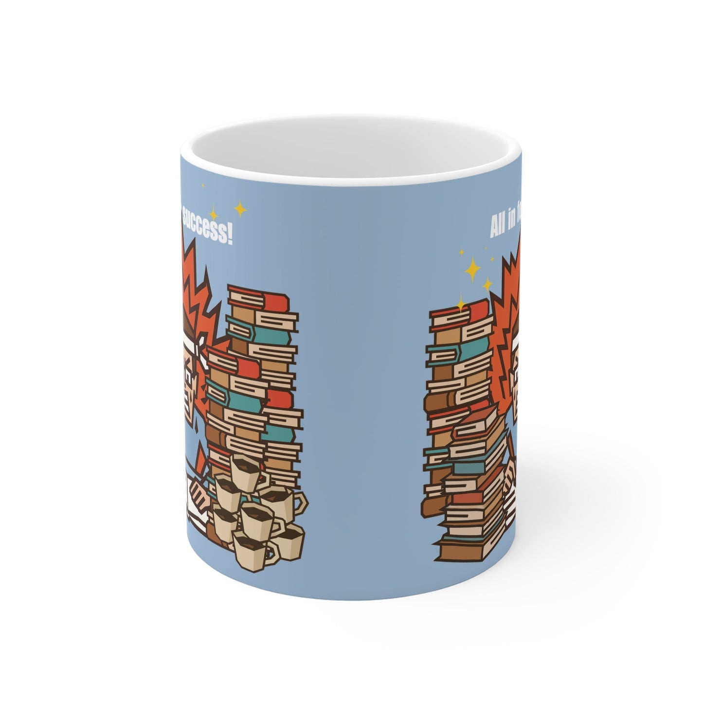 Hustle Fuel Mug (Boy)| Motivational Coffee Cup for Study & Work” by IROHA-studio