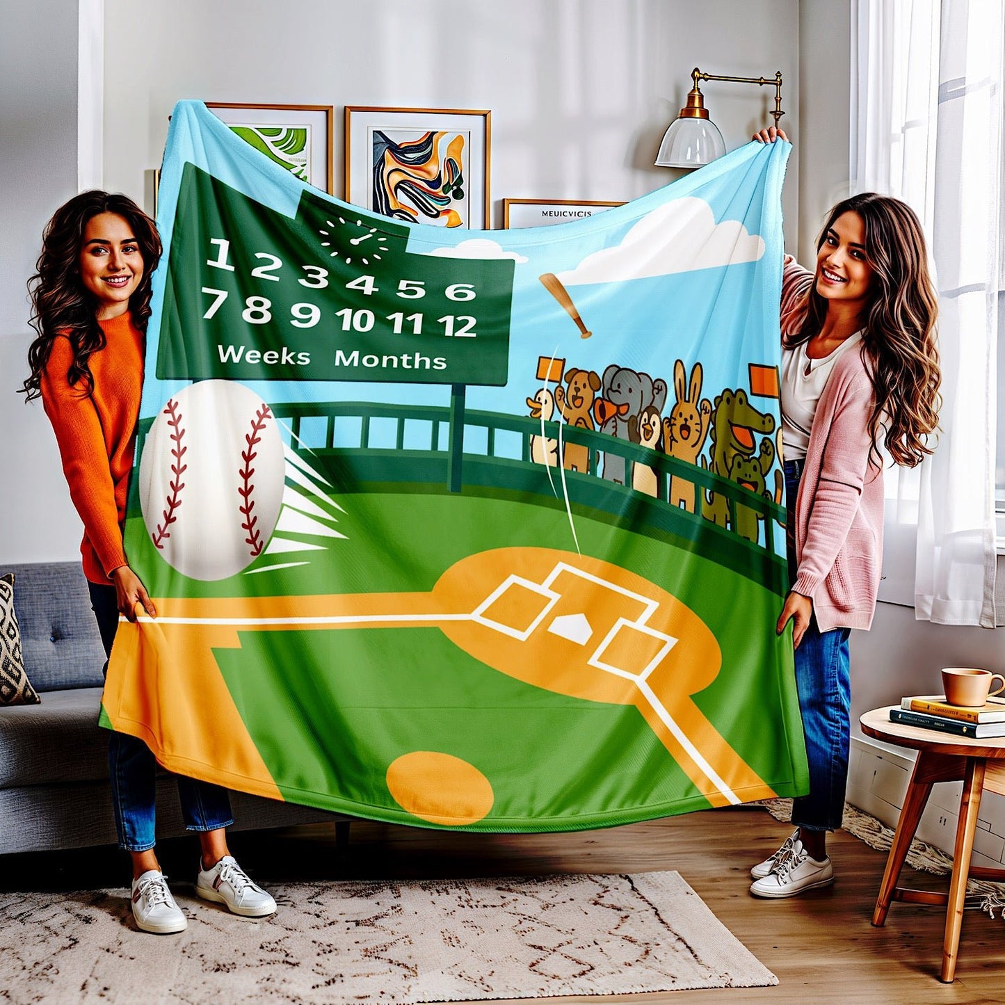 Photo of Personalized Baby Milestone Blanket - Baseball Theme (With Name) from IROHA - STUDIO