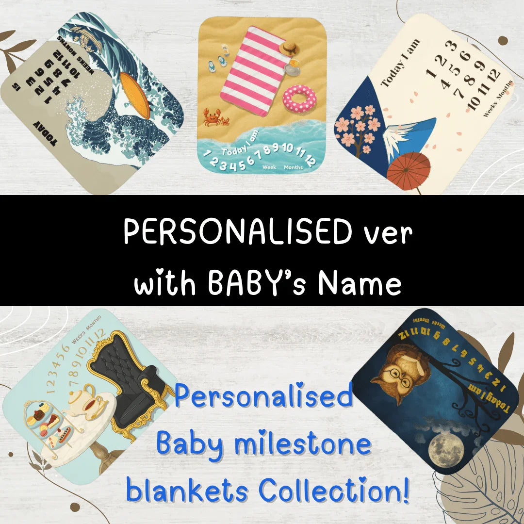 Personalised Baby Milestone Blankets (With Name) Collection - IROHA-STUDIO 