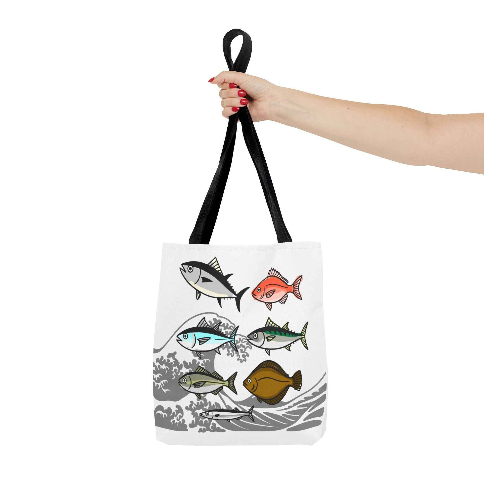Fishermen Tote Bag- Japanese Fish Illustration Perfect for, Fishmongers and Ocean Lovers by IROHA studio