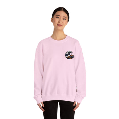 Great Wave Embroidery Sweatshirt - Japanese Hokusai Art by IROHA studio