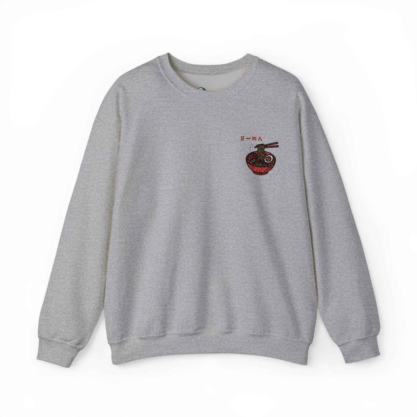 Ramen Embroidered Sweatshirt - Japanese food Design Sport Grey by IROHA studio