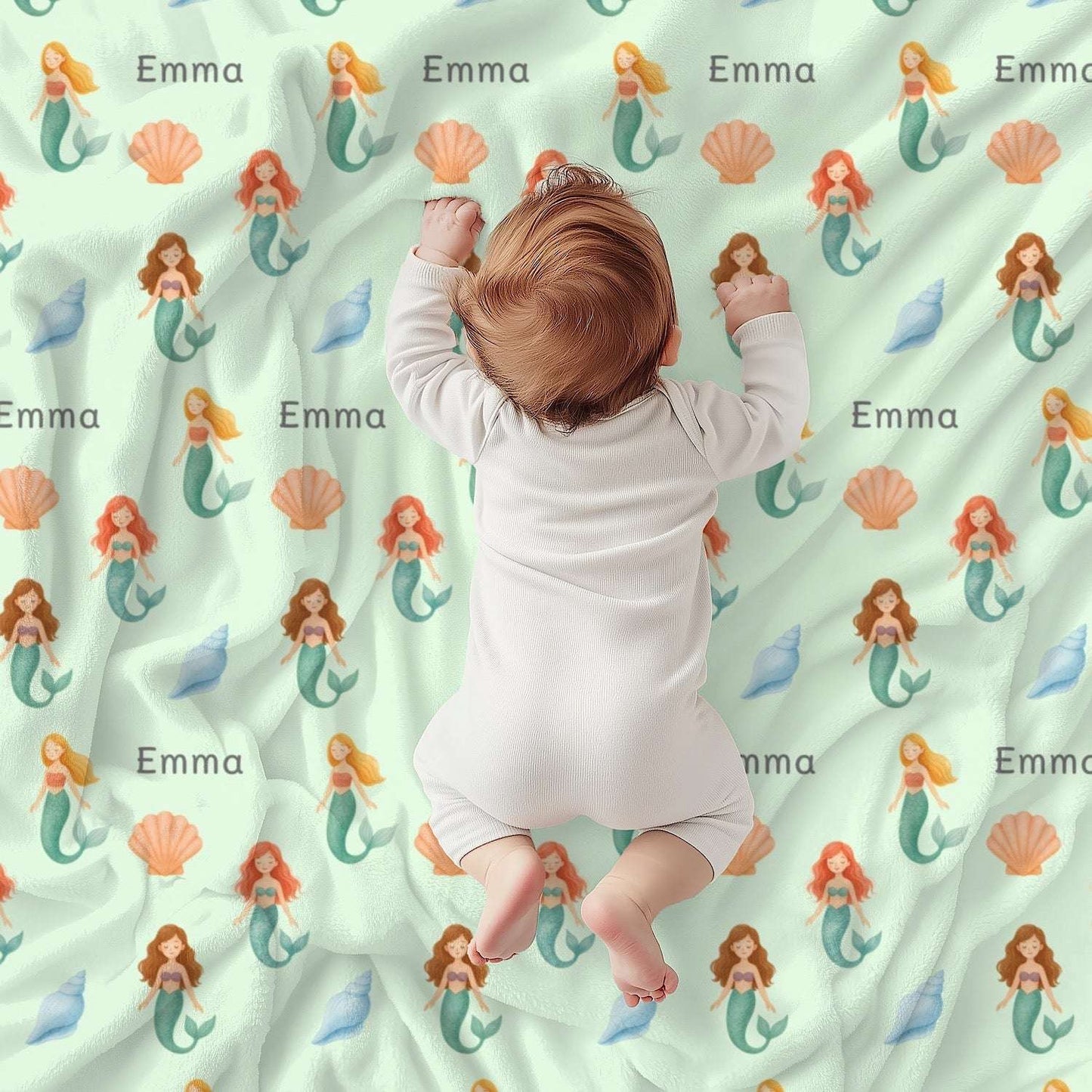 Personalized Baby Blanket Mermaid (3 colour options)- Best Baby Gift by IROHA studio