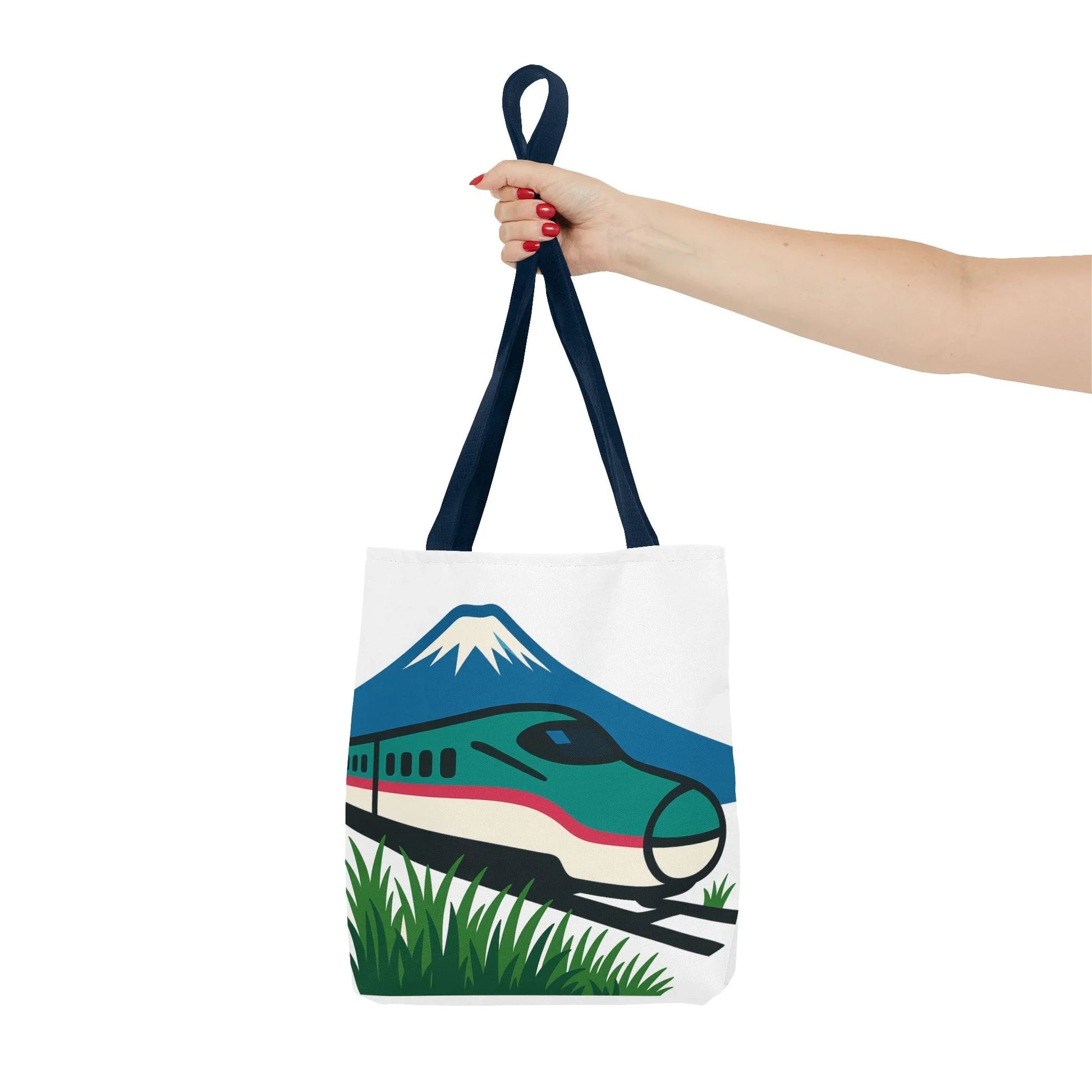 Shinkansen Hayabusa Tote Bag -Japanese Train illustration by IROHA studio