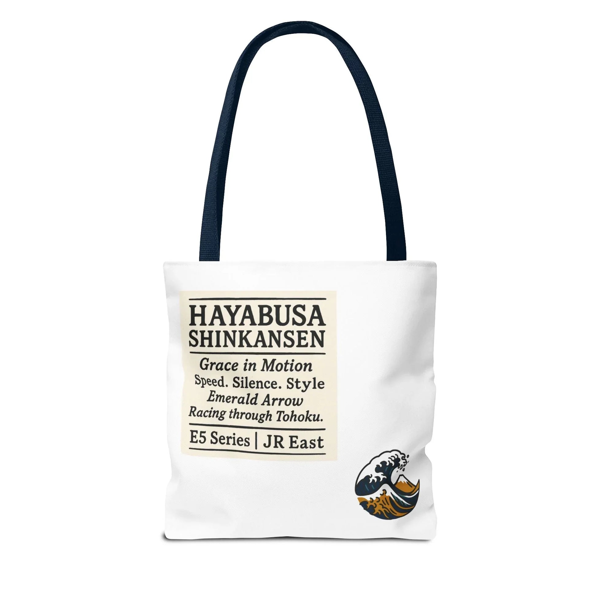 Shinkansen Hayabusa Tote Bag -Japanese Train illustration by IROHA studio