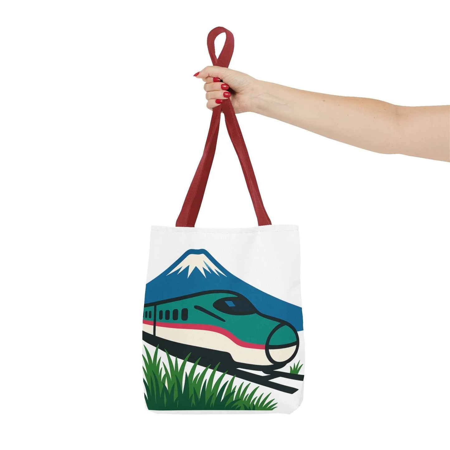 Shinkansen Hayabusa Tote Bag -Japanese Train illustration by IROHA studio