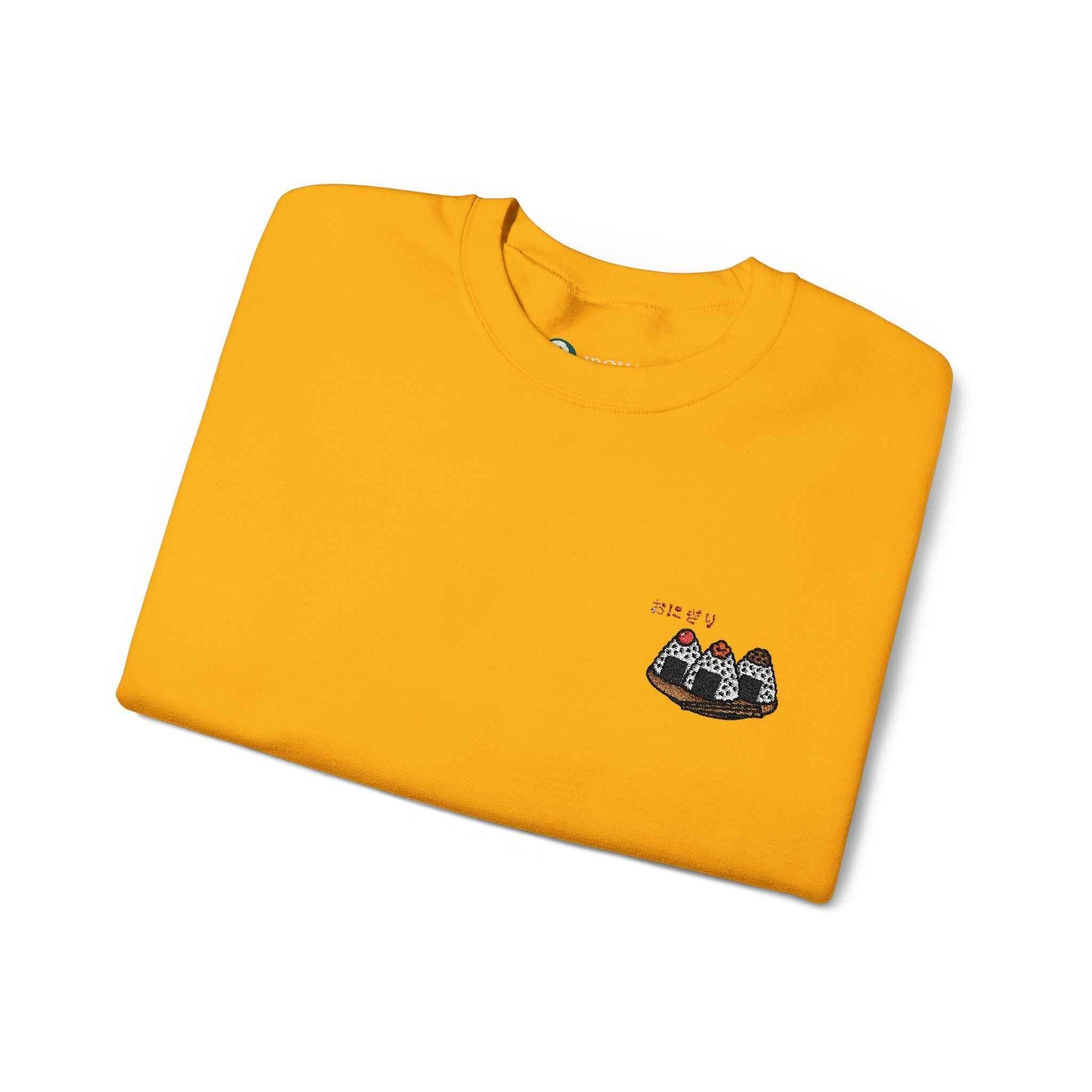Rice Ball Embroidered Sweatshirt – Cute Japanese Food Design by IROHA studio