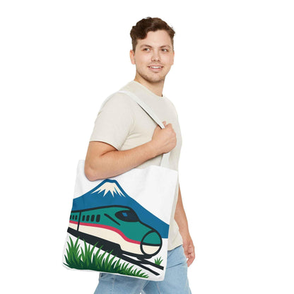Shinkansen Hayabusa Tote Bag -Japanese Train illustration by IROHA studio