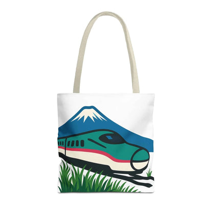 Shinkansen Hayabusa Tote Bag -Japanese Train illustration by IROHA studio