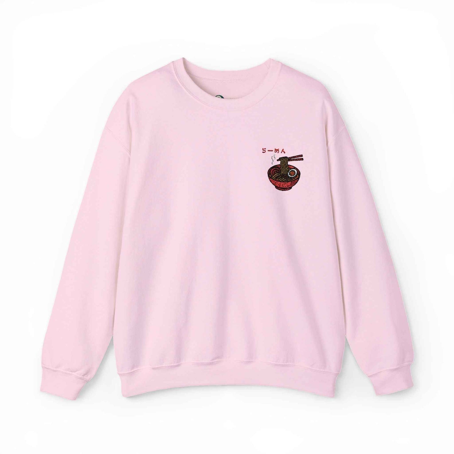 Ramen Embroidered Sweatshirt - Japanese food Design Light Pink by IROHA studio