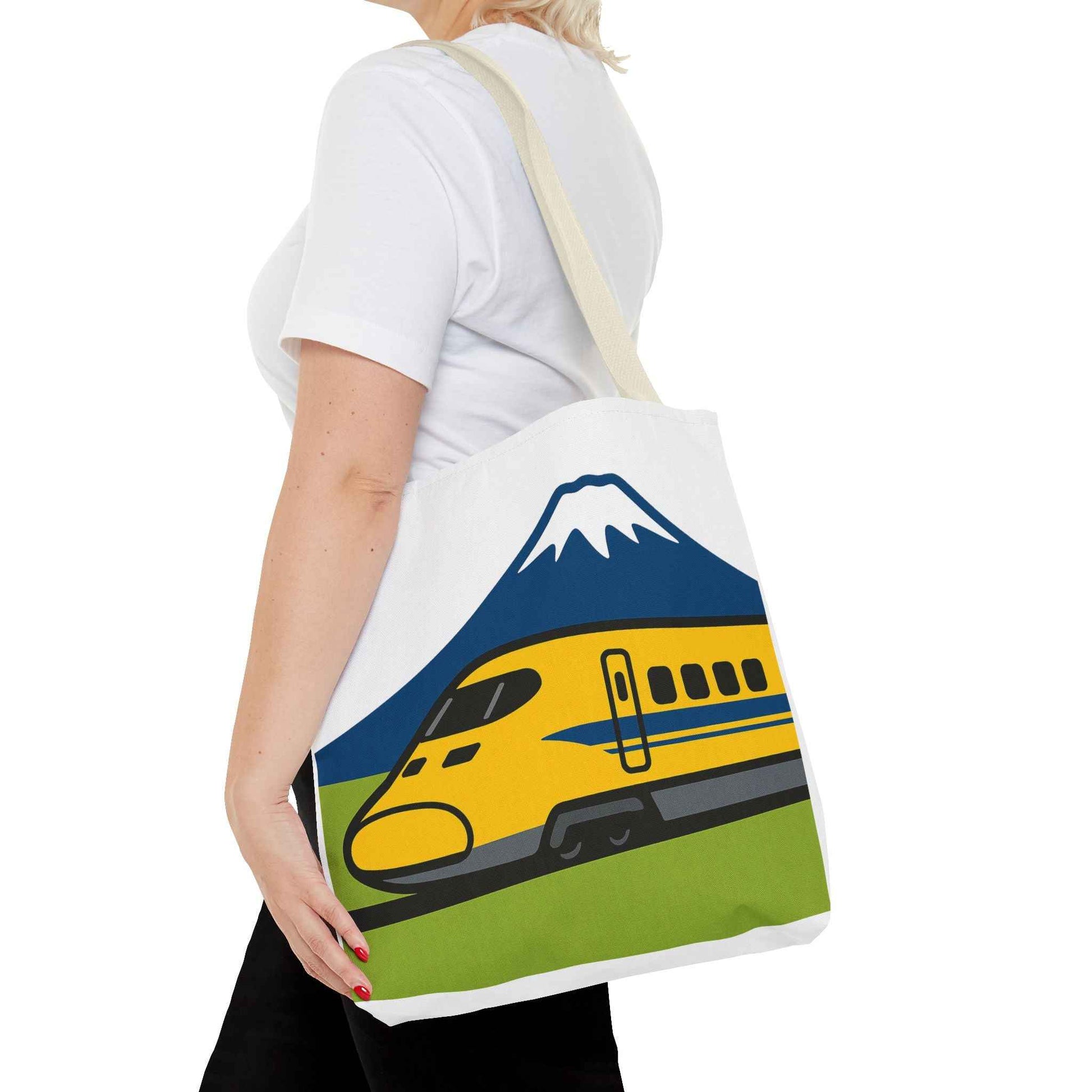 Shinkansen DR Yellow Tote Bag - Mt. Fuji Design by IROHA studio