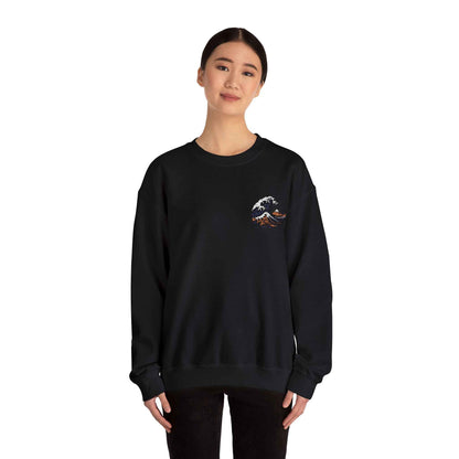 Great Wave Embroidery Sweatshirt - Japanese Hokusai Art by IROHA studio