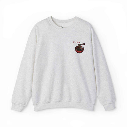 Ramen Embroidered Sweatshirt - Japanese food Design Ash by IROHA studio