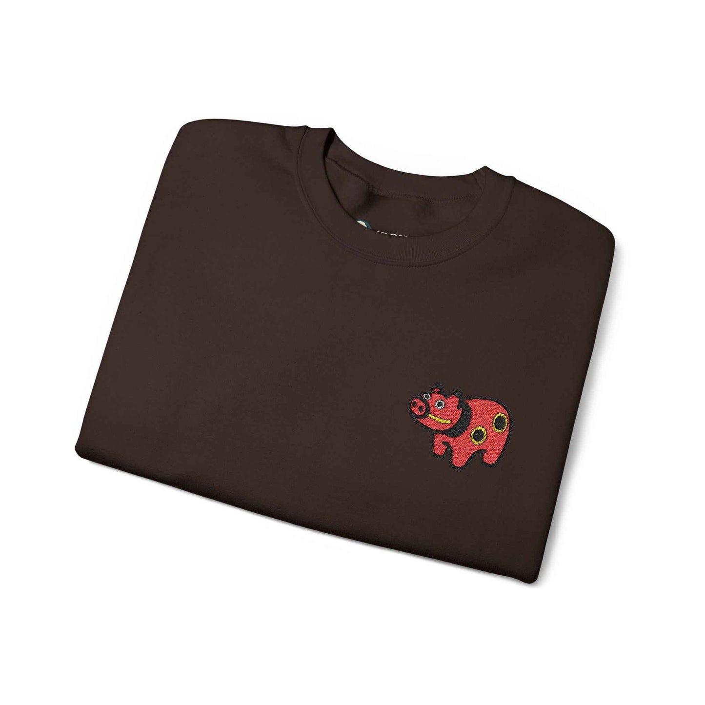 Akabeko Embroidery Sweatshirt - Japanese Lucky Cow by IROHA studio
