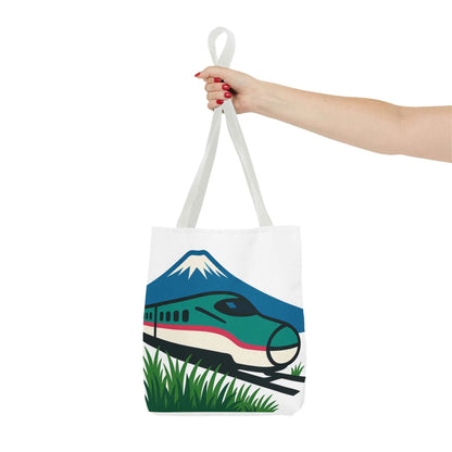 Shinkansen Hayabusa Tote Bag -Japanese Train illustration by IROHA studio