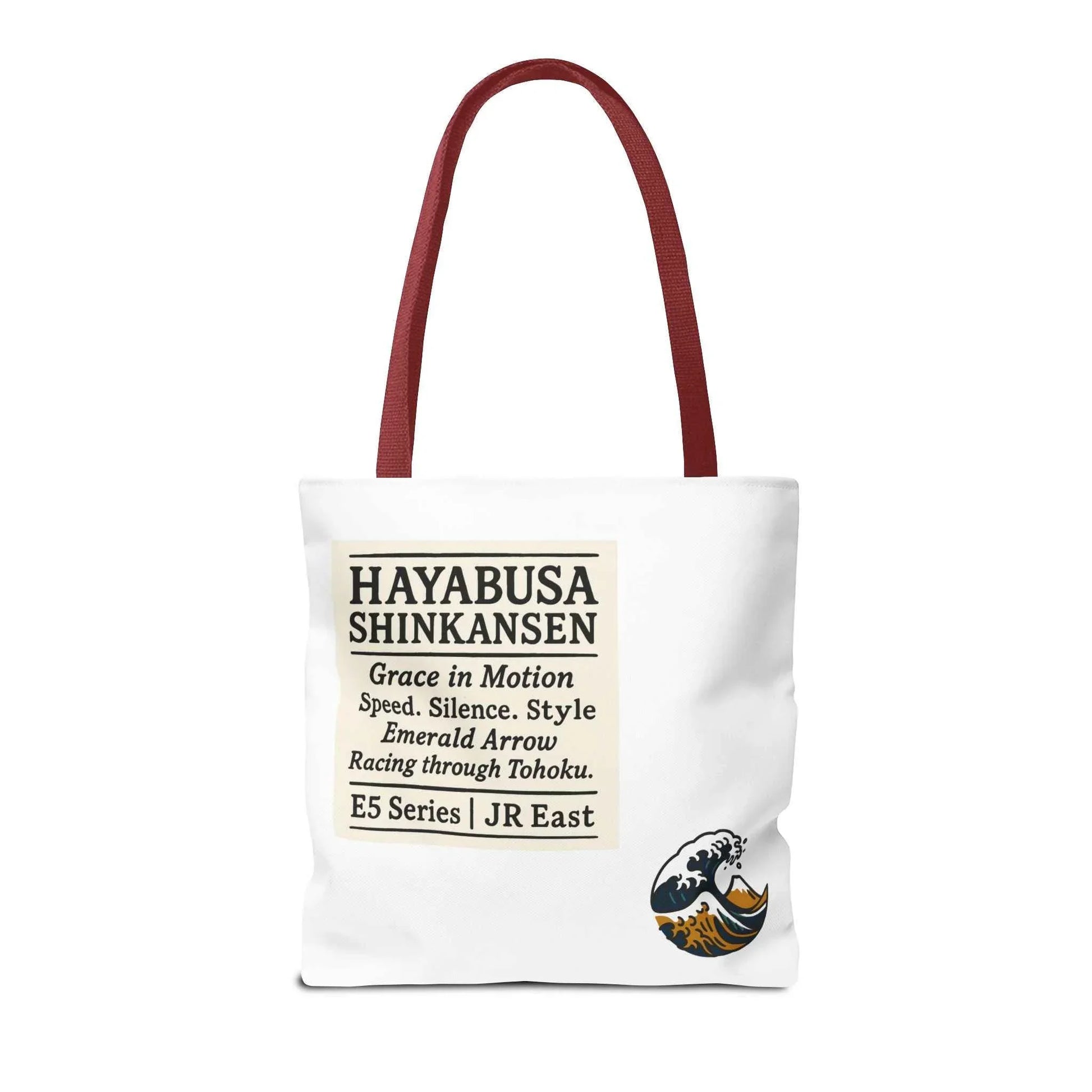 Shinkansen Hayabusa Tote Bag -Japanese Train illustration by IROHA studio