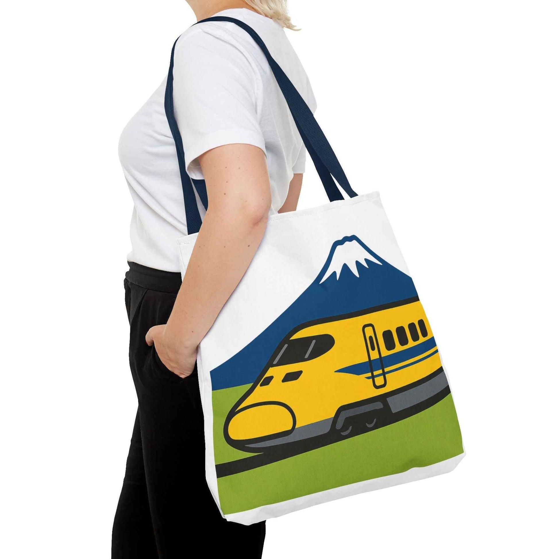 Shinkansen DR Yellow Tote Bag - Mt. Fuji Design by IROHA studio
