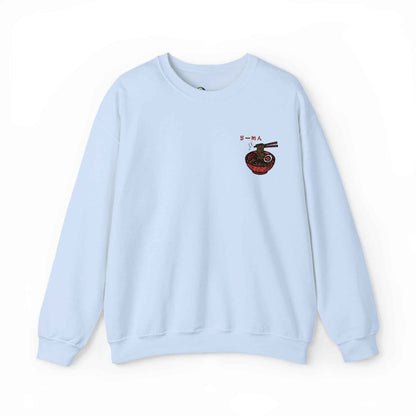 Ramen Embroidered Sweatshirt - Japanese food Design Light Blue by IROHA studio