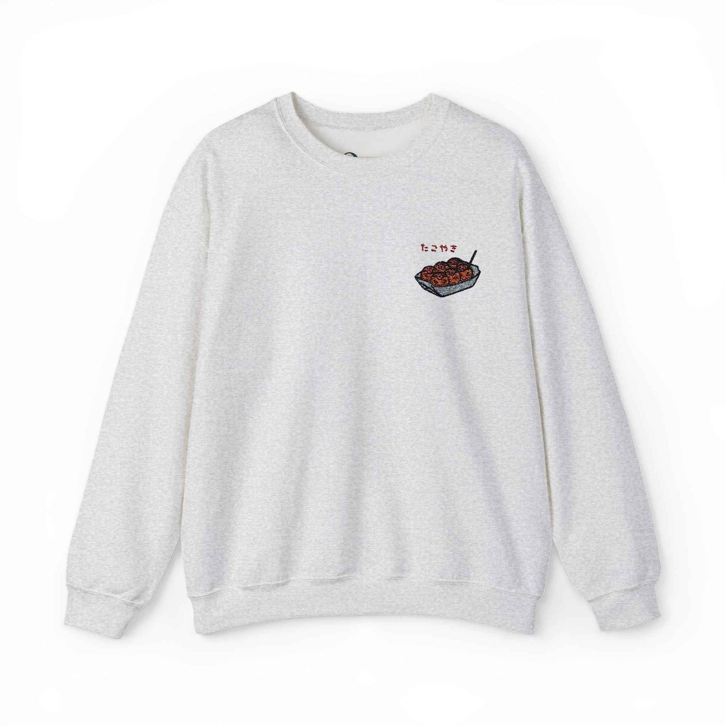 Takoyaki Embroidered Sweatshirt Japanese Food Design Ash by IROHA studio