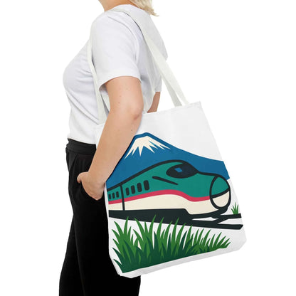 Shinkansen Hayabusa Tote Bag -Japanese Train illustration by IROHA studio