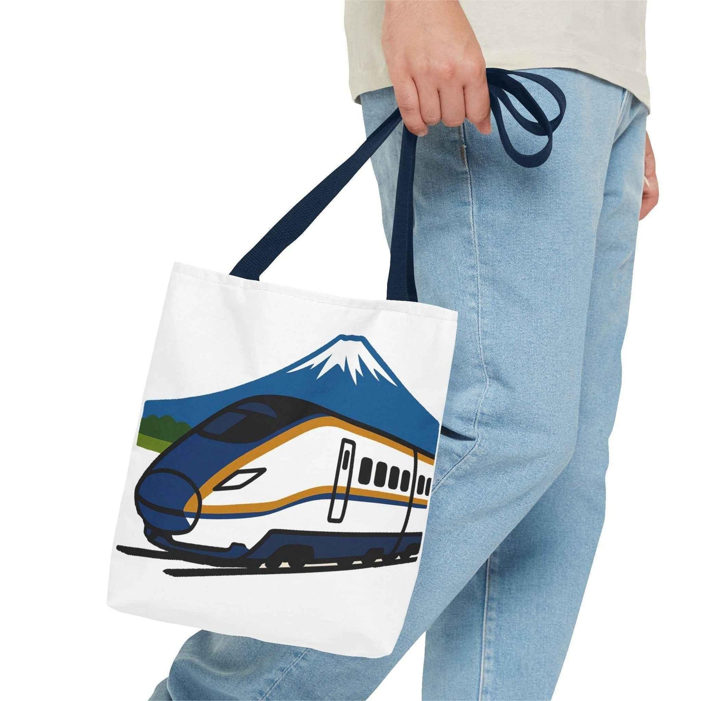 Shinkansen Kagayaki Tote Bag - Japanese Train Design 13" × 13'' by IROHA studio