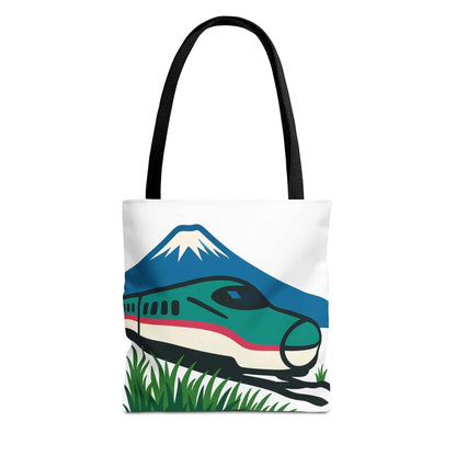 Shinkansen Hayabusa Tote Bag -Japanese Train illustration by IROHA studio