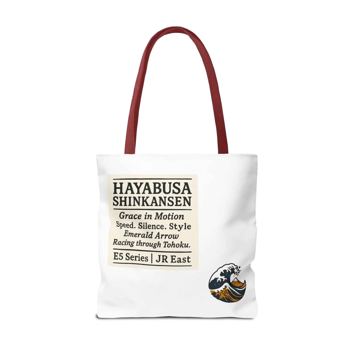 Shinkansen Hayabusa Tote Bag -Japanese Train illustration by IROHA studio