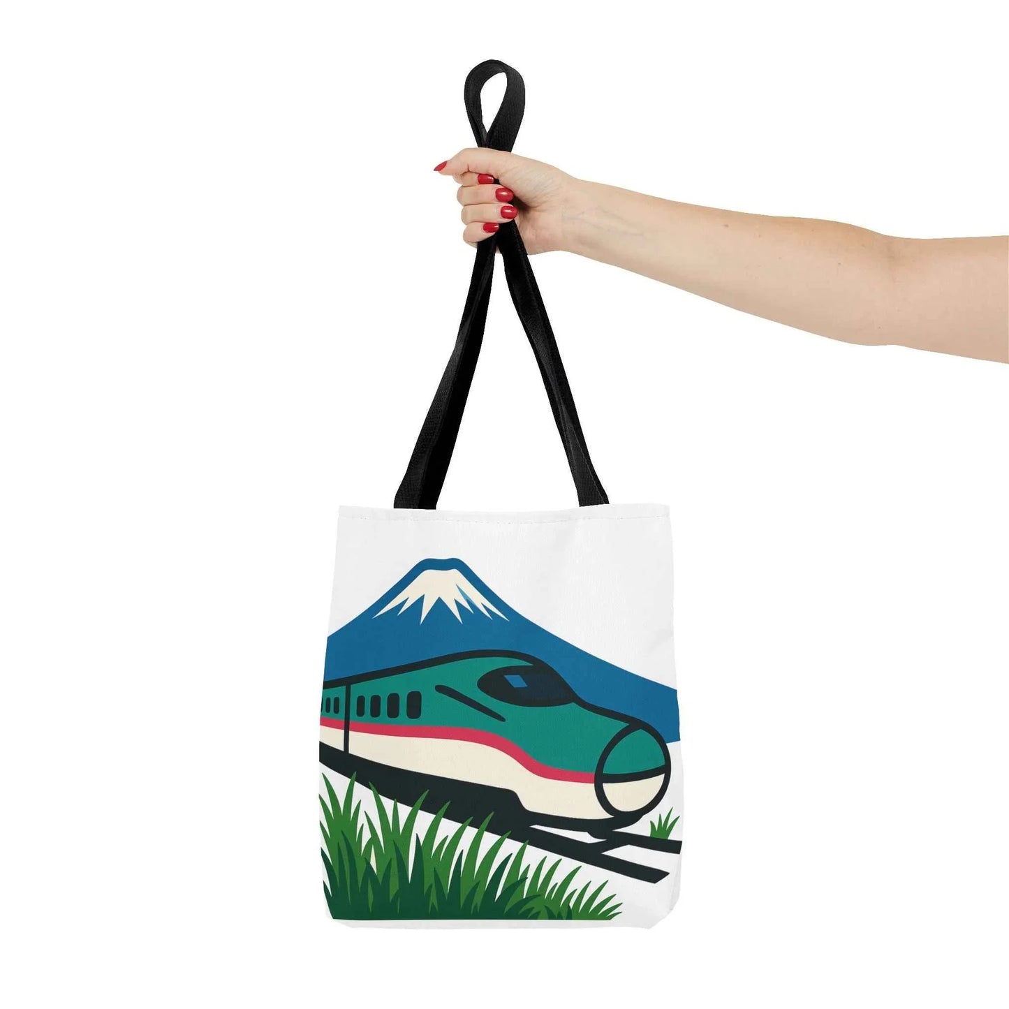 Shinkansen Hayabusa Tote Bag -Japanese Train illustration by IROHA studio