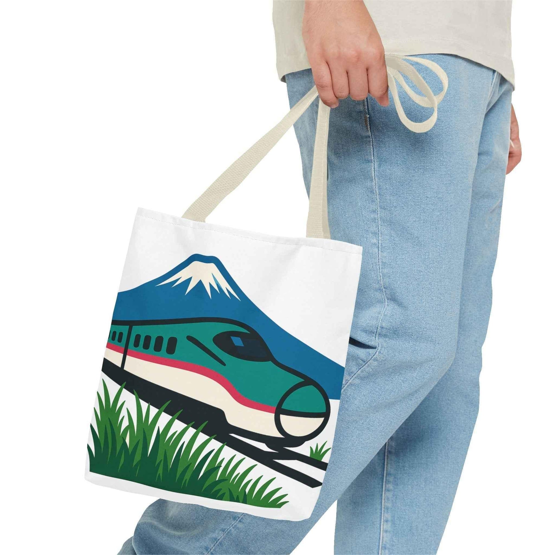 Shinkansen Hayabusa Tote Bag -Japanese Train illustration by IROHA studio