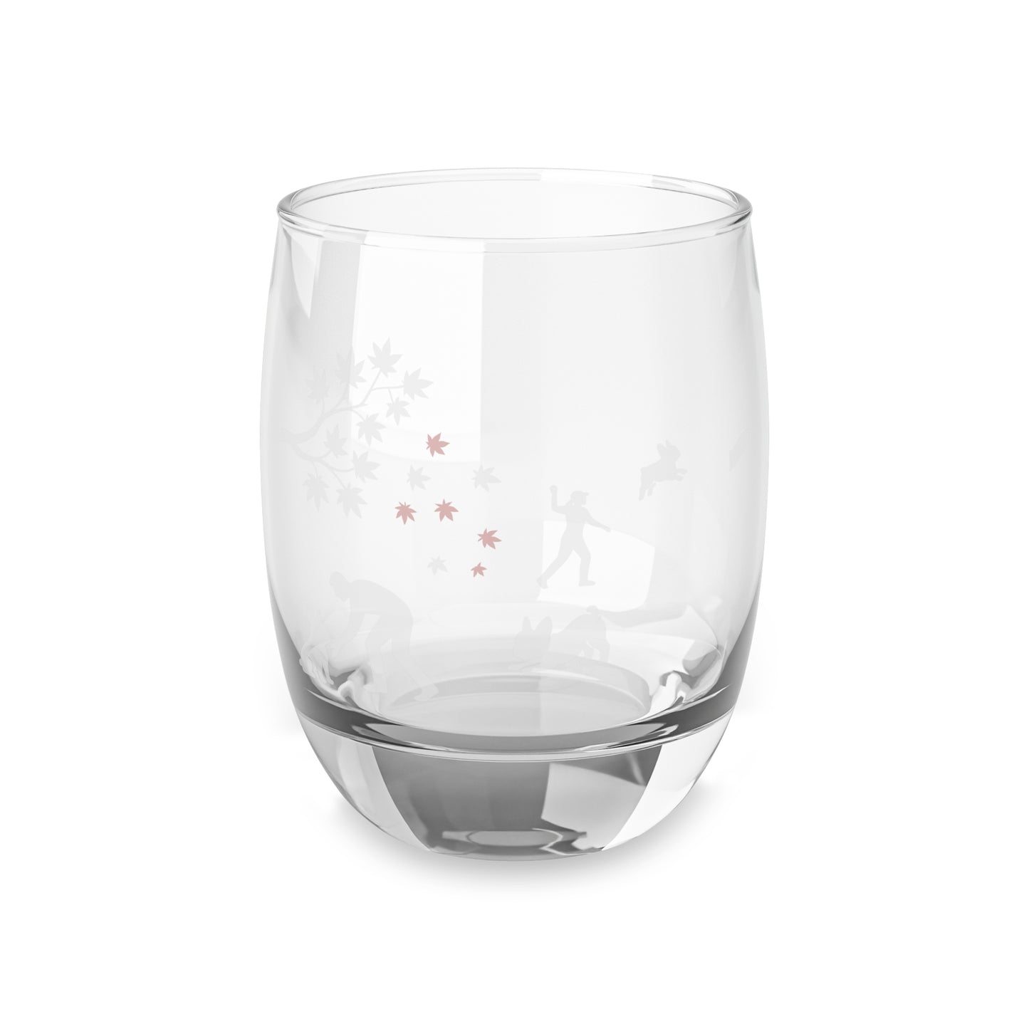 Whiskey Glass with Dog and Autumn leaves by IROHA studio