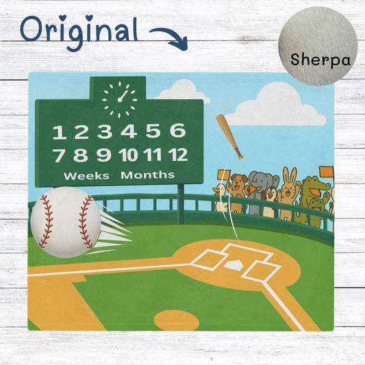 Baseball Theme Baby Milestone Blanket – Personalised, Best Baby Shower Gift