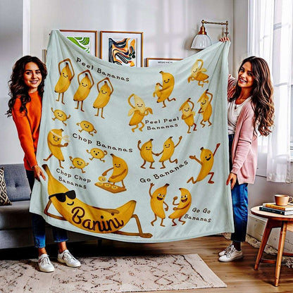 Personalised Baby & Kids Blanket - Bananas Unite! Theme by IROHA-studio